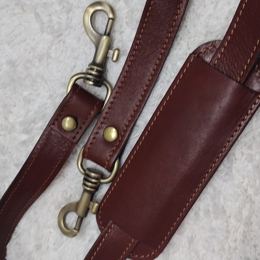 Brown Leather Shoulder Strap Adjustable 40 1/2"-46" L x 1" W #135-44 - Picture 14 of 16